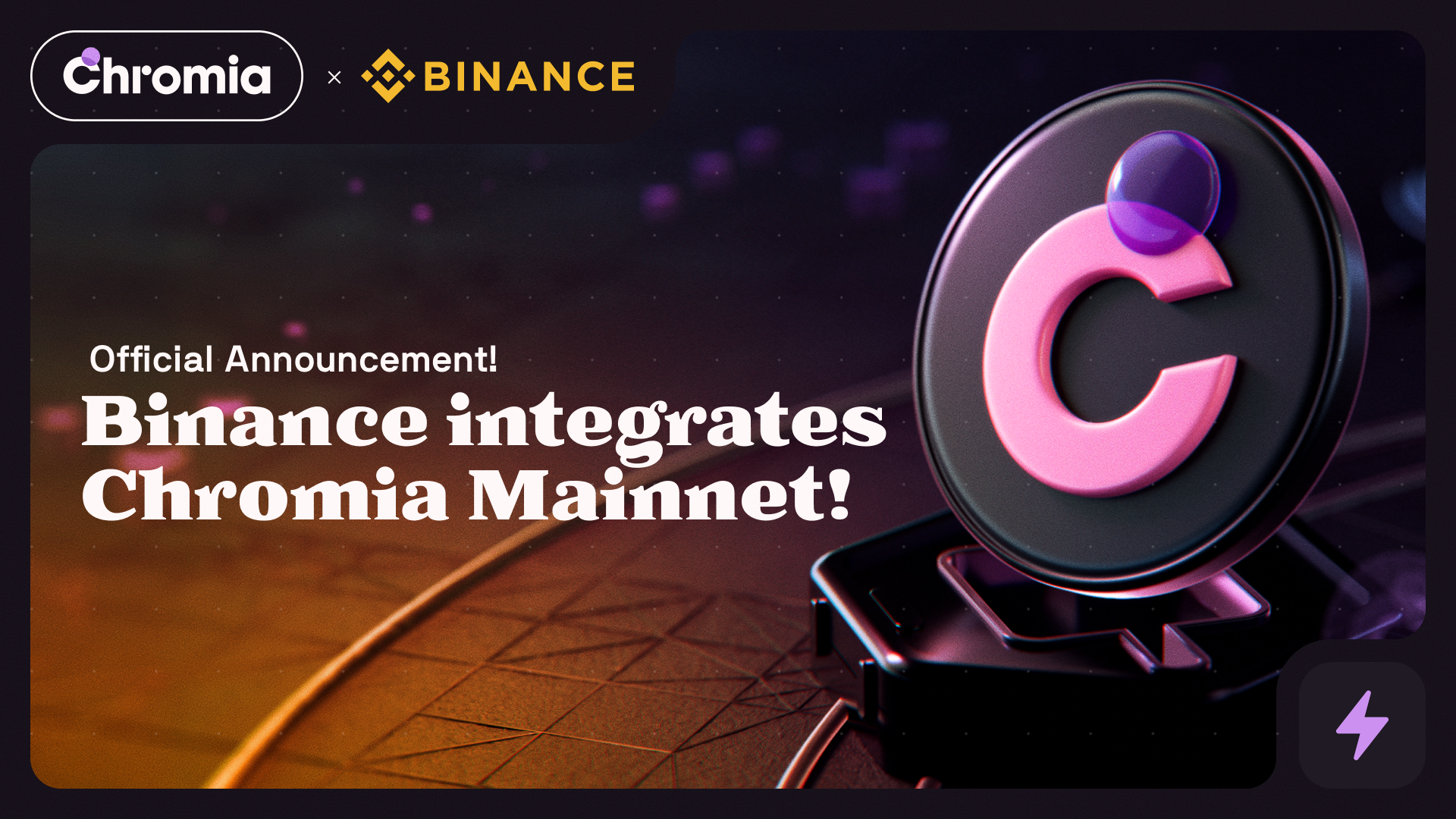 Binance Completes Chromia Mainnet Integration and now Supports Native CHR